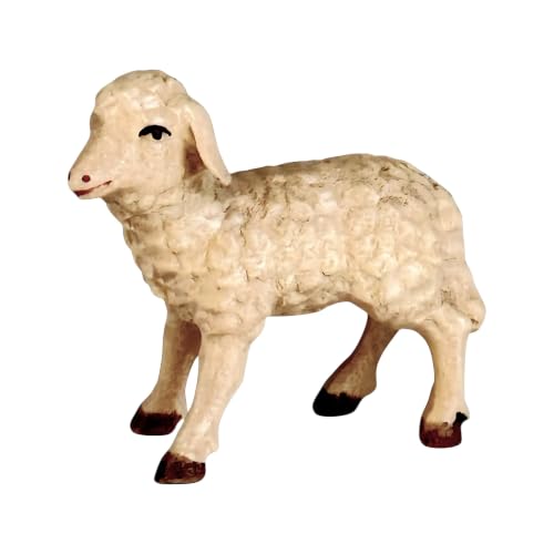 Agneau en bois sculpté 14 cm figurine crèche Val Gardena Dolphes - 2