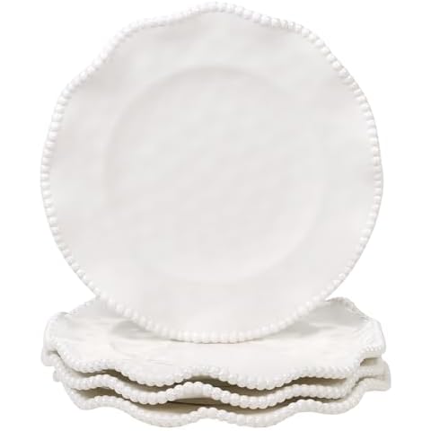 Certified International Perlette Cream Melamine 9" Salad/Dessert Plates Cover
