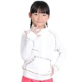[HEAZEL] ヘーゼル キッズ ラッシュガード フードなし スタンドカラー ジップ 子供 学校 長袖 UVカット UPF50+ ホワイトレインボー 130サイズ