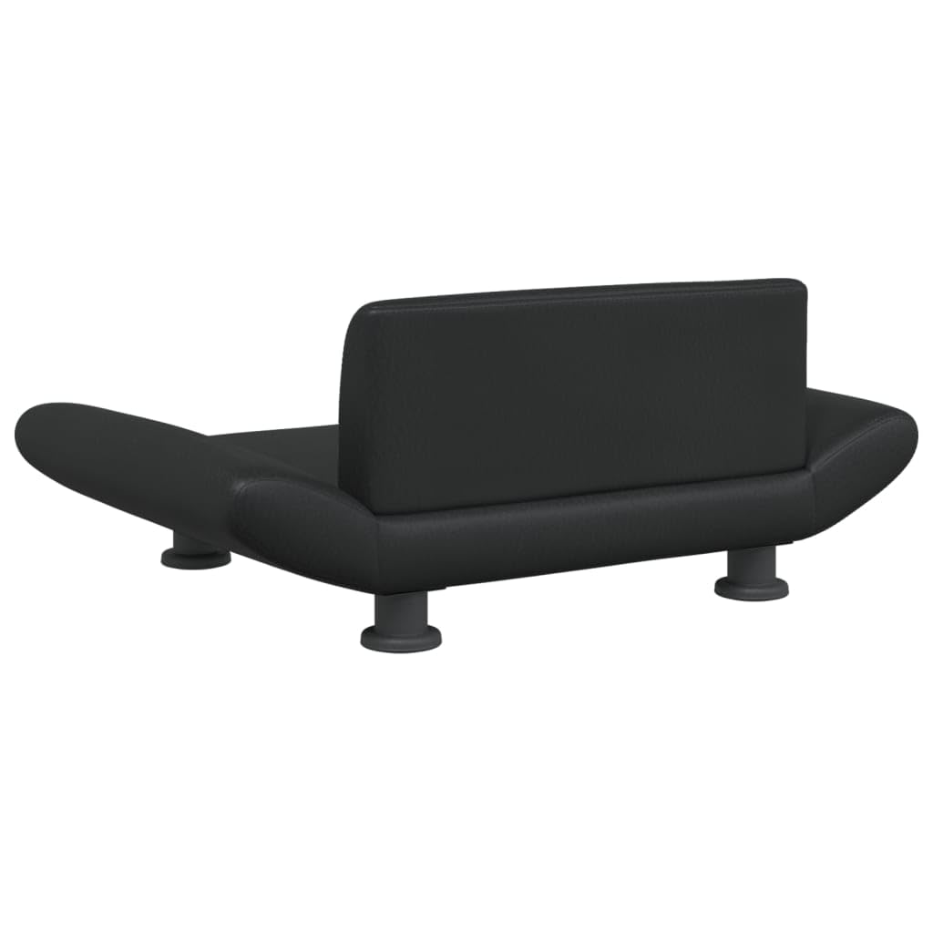 Hundebett Bequeme Haustierbett Hundecouch Welpenbett Kunstleder Haustiersofa Schlafplatz für Hunde als Auch Katzen Geeignet Wasserabweisend und Langlebig Schwarz 70x45x28 cm