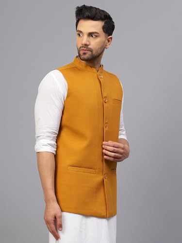 Image of LATEST CHIKAN Men's Traditional Tweed Cotton Checkred Premium Nehru Jacket /Waistcoat