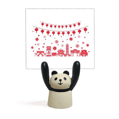 Porte-mémo panda en papier rouge chinois pour la décoration de bureau rétro