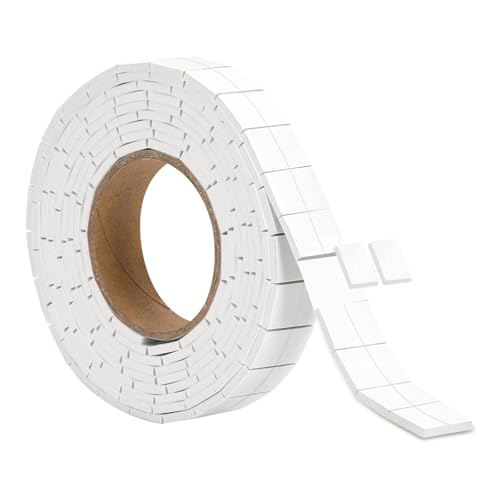 HKSZEH 330 PCS Double Sided Foam Tape Pre Cut 1/2 X 2/5 Inch Small Adhesive Foam Squares for Crafts Thin Foam Craft Tape Split for Arts Crafts Sewing Scrapbook DIY Christmas (Tape White)