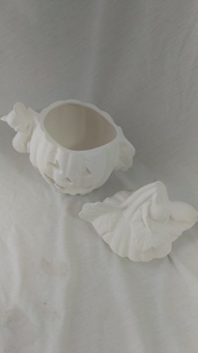Pumpkin Jar With Mouse On Lid Ceramic Bisque, Ready To Paint, Glazed Inside #TOP3