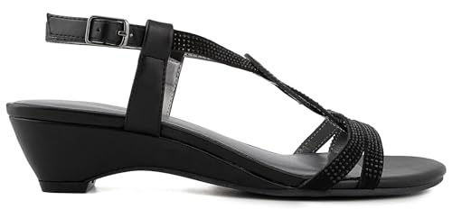 Image of LONDON FOG Womens Macey Demi-Wedge Dress Sandals