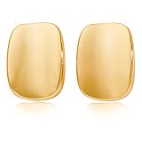 NEPULOY Gold Clip on Earrings Geometric Square Drop Clip Earrings for Women Trendy Earrings for Wome