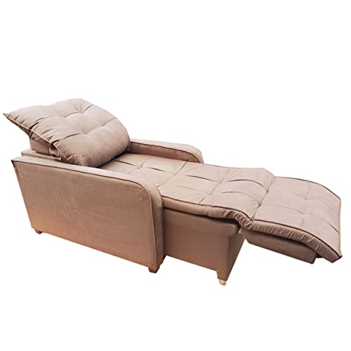 Poltrona Retratil e Reclinavel Com Rodape Regulavel Azera Capuccino