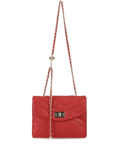 Image of LAVTUG Quilted Crossbody Bag for Women Small Flap Purse with Gold Chain | Faux Leather, Elegant Designer Shoulder Handbag, Everyday Use