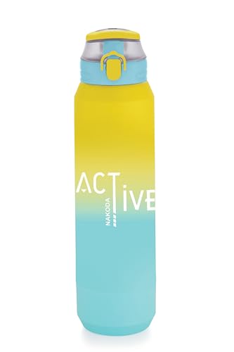 Image of Nakoda Zenon Water Bottles Stainless Steel Insulated Hot & Cold Flask -700ml, Water Bottle Ideal for Home, Office, Gym, Outings, and School - Yellow+Blue