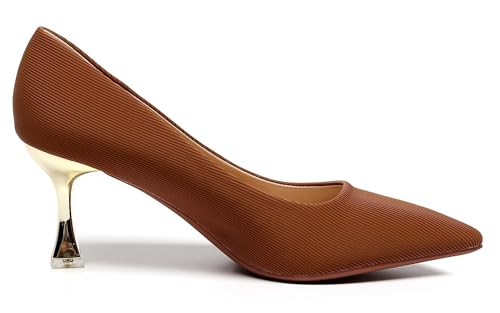 Image of VenusCelia Women's Golden Sun Pump Stiletto Heel Shoe