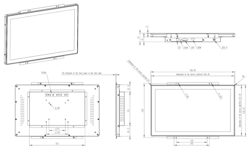 Image of 15.6 Inch Open Frame Touchscreen Monitor - 10-Point PCAP 1920x1080 FHD 300 Nit IP65 Waterproof Display - for Industrial Kiosk POS Vending Machine HMI and Digital Signage VESA Panel Mount