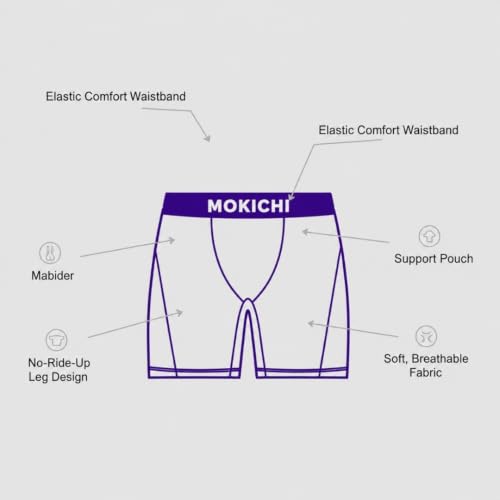 Image of Men's Printed Boxer Briefs Pack of 5 | Soft Stretch Polyester Trunks | Breathable, Moisture-Wicking, Quick Dry Innerwear | Comfortable Elastic Waistband | Multicolor
