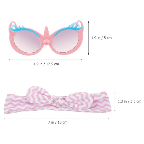 1set Boys and Girls Cartoon Sunglasses Decorative Hairband Soft Stretchy Headband and Uv Glasses for Outdoor Activities Parties and Travel3