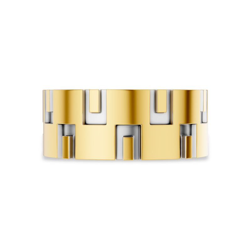 Image of Kisna Diamond & Gold Jewellery 18KT (750) Yellow Gold For Men|Real Gold Ring|Gold Ring Men|Stylish & Simple Daily Wear Gold Ring|Gift for Her, Birthday, Anniversary|Fortex Gold Band Ring for Him S16