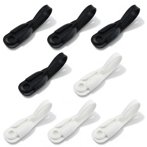 Hufopik Cord Bundlers Damage Free Hanging Cord Organizer No Tools Cable Organizer for Hanging Electrical Cables 8 PCS (4 White + 4 Black)