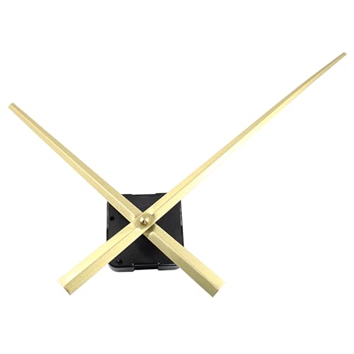 Coufce High Torque Long Shaft Clock Gold Mechanism Kit Quartz DIY Wall Clock Movement Mechanism Metal Clock Needle Kit 312 mm/ 12.3 Inch Long Spade Hands
