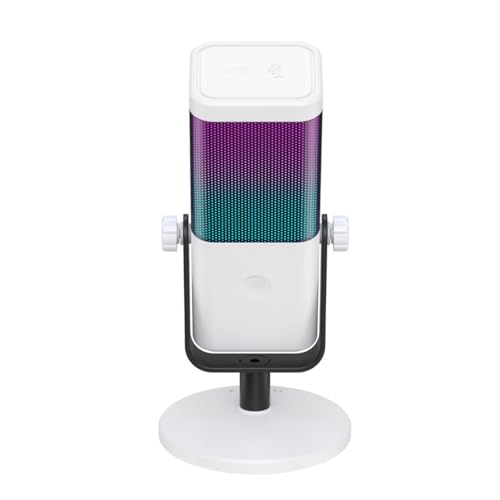 Havit GK65 RGB Profesyonel Yayıncı Mikrofonu 192kHz 24Bit Hi-Fi Dahili Ses Kartlı (Beyaz)