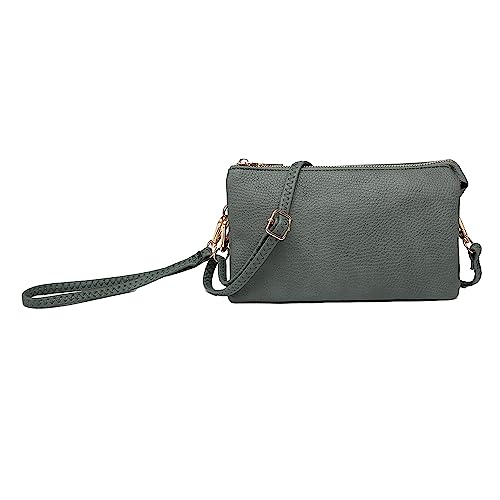 Image of JEN & CO. Riley Small Crossbody Bags Vegan Leather Wristlet Wallets Clutch Purses Shoulder Handbag for Women