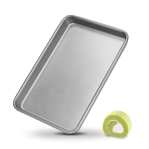 Teglia Da Forno Rettangolare In Acciaio Inox Resistente Alle Alte Temperature Strumenti Di Cottura per Pane, Biscotti, Pizza e Torte, 39,5 x 27 x 2.5 cm(L)