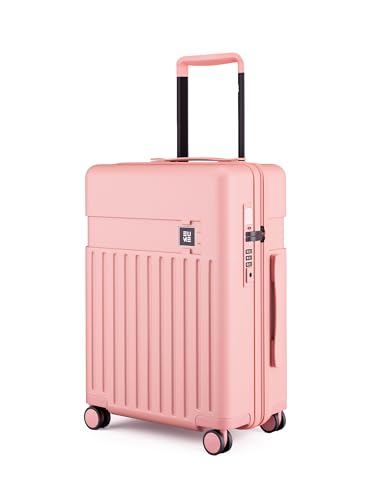 Image of EUME Classic Cabin 55 Cm Trolley Bag Small Size for Travel, Pink Blaze | Polycarbonate (PC) 8 Hinomoto Wheels Suitcase | Small Trolley Bag for Luggage