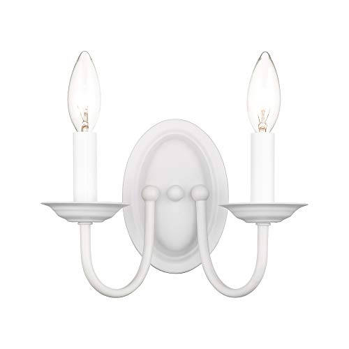 Image of Livex Lighting 4152-03 Williamsburg 2-Light Wall Sconce, White