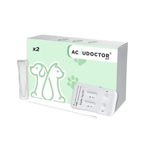 2 x Test Accudoctor Perros Parvovirus CPV AG + Giardia AG | Canino Perros Gatos Salud Mascotas Parvovirus Test Veterinario Prueba Rápida Kit | 2 Pruebas Cover