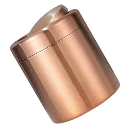 Mini papelera de acero inoxidable para escritorio con tapa basculante