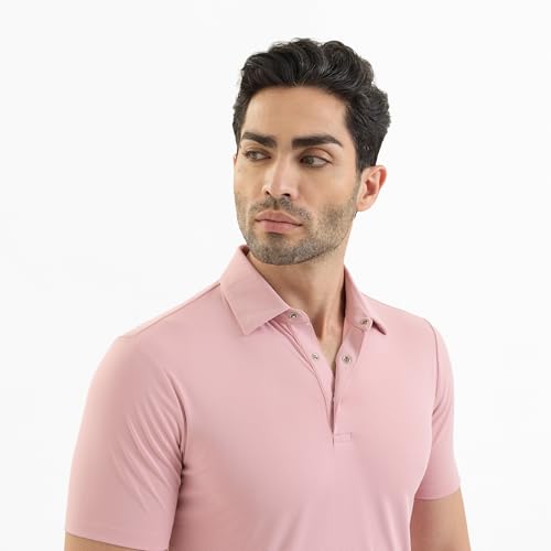 Image of Mauve Mens Smart Stretch Polo | Comfortable Work & Casual | Breathable | All-Day Wear