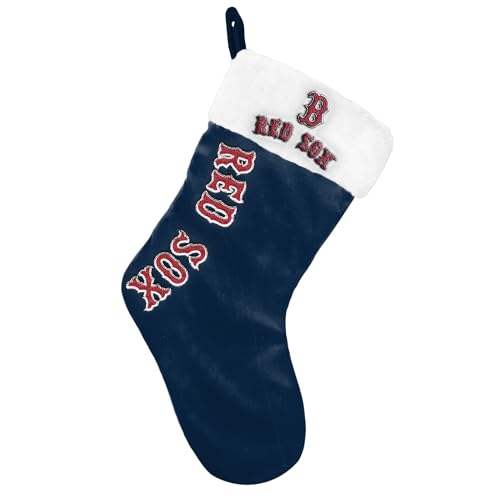 FOCO MLB Official Primary Logo Wordmark Christmas Holiday Stocking Decoration Ornament (Boston Red Sox)
