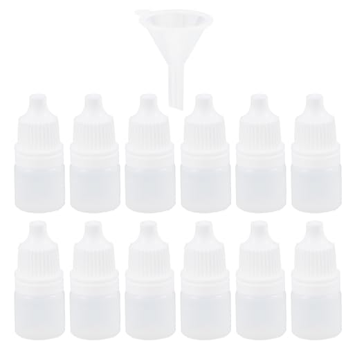 Toyvian 12 Frascos Cuentagotas Exprimibles de Plástico Reutilizables 3 Ml Color Blanco Tapa Hermética y Tapón para Líquidos Oftálmicos y Aceites Esenciales Botellas Pequeñas Portátiles