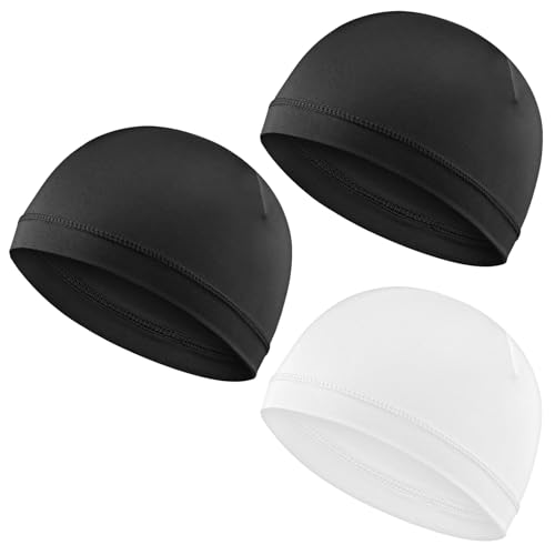 Image of WY LIGHTING LEVEL 3Pcs Skull Caps Soft Lightweight Beanie Hats Moisture Wicking Stretchy Breathable Helmet Liner for Men