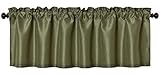 Aiking Home Solid Faux Silk Window Valance, Sage-Size 56''x16''