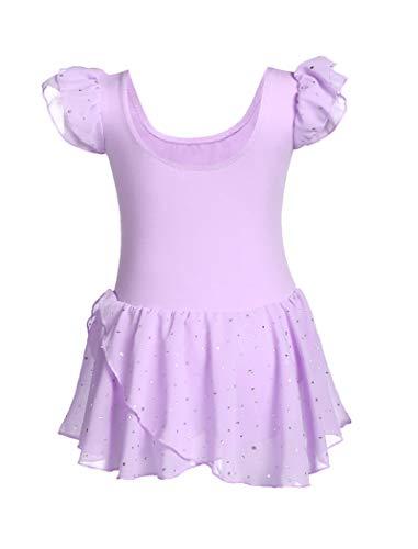 MAXMODA Traje de ballet de las niñas ropa de ballet con puntos brillantes hermosa cómodo traje de ballet vestido de baile niños vestido de ballet leotardo de 3-11 años 140