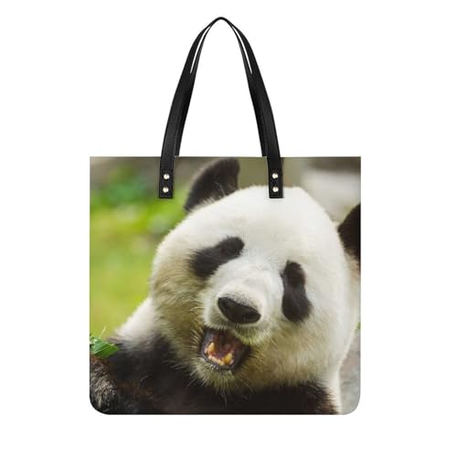 Tote bag panda grand format 39x39cm, sac cabas résistant pour éviter les poches en plastique