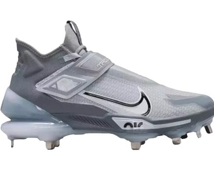 Nike Force Zoom Trout 8 Elite Men's Baseball Metal Cleats Grey White Black CZ5913-001 Size 14