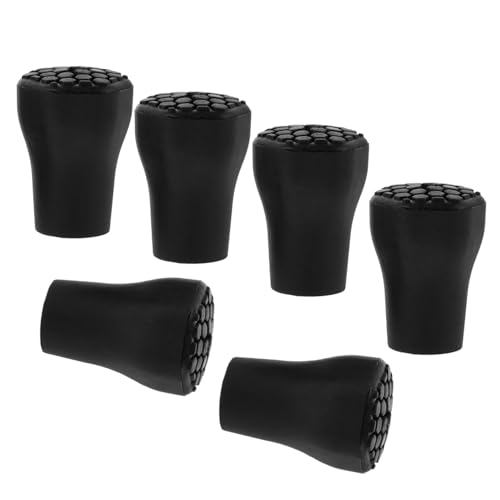 Balacoo Sturdy Trekking Pole Tips 6 Pack Walking Stick Plastic Tips for Replacement Cane Crutch Protectors