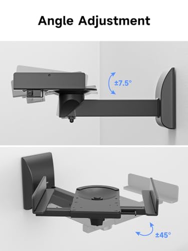 Image of suptek Large Dual Side Clamping Bookshelf Speaker Wall Mounting Bracket for Large Surrounding Sound Speakers, Hold up to 55lbs Black SPM201LB