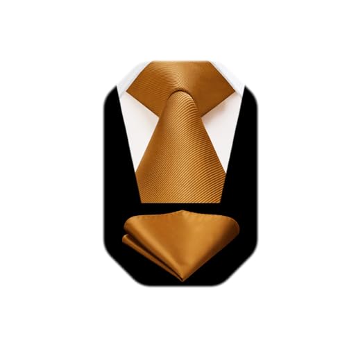 Image of HISDERN Mens Ties Solid Color Ties for Men Formal Necktie with Pocket Square Set Satin Silk Neck Tie Handkerchiefs Set
