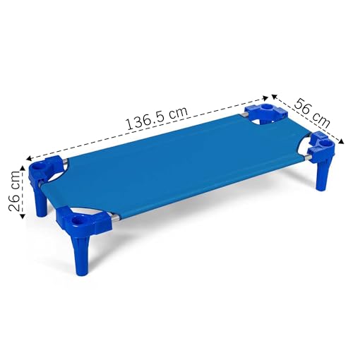 Hop N Play Kids Stackable Bed for Preschool/Daycare Bed, Sleeping Cots, Toddler Nap time Classroom Furniture, Standard Size (Stainless Steel Tubes)| Ages 0 to 7 Years - Blue (Pack of 2) - Image 5