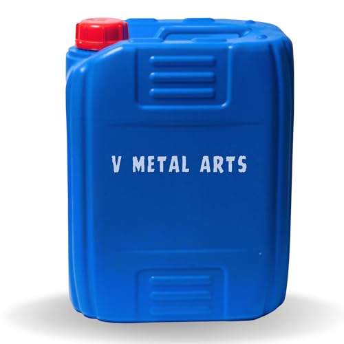 Image of V METAL ARTS Plastic Jerry Can | 25 Liter | Leak Proof Gallon | Water Storage Drum | Refillable Empty Can with Sealed Cap | Blue PVC Gallon | Fuel & Chemical Storage Container | for Generators, Jeeps, Marine, Boat and Vehicles