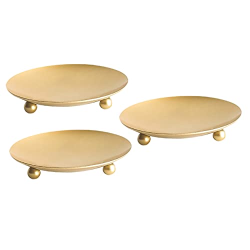 Luxshiny 3piezas Platillo De Hierro para Velas Soporte De Candelabro Metálico para Decoración De Bodas y Fiestas