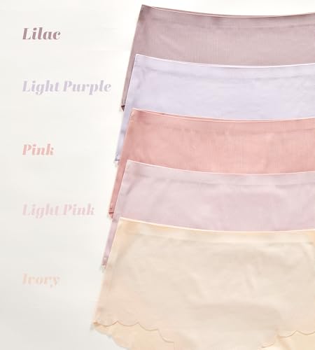 Image of SHARICCA Seamless High Waisted Underwear for Women Cheeky Underwear Wave Edge No Show Bikini Panties Ribbed Panties Pack