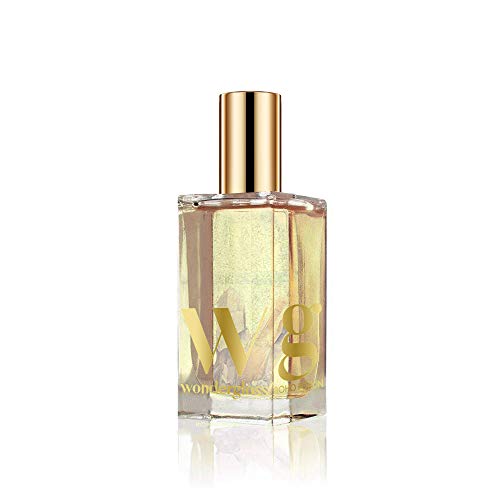 Wondergloss Boho Potion Quartz Crystal Body Oil - Malibu Golden Glow 1.7 Oz Hydrating and Luminizing Body Oil and Hair Moisturizer with Avocado Oil, Jojoba Oil, Vitamin E, and Quartz Stone