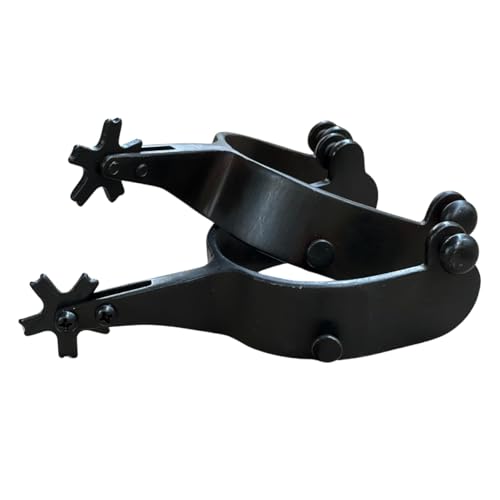 AJ Tack Men's Black Bull Riding Spurs