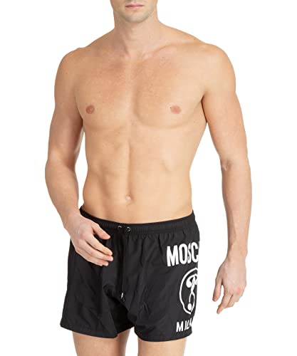 Moschino Herren Badeshorts Double question Mark Black L