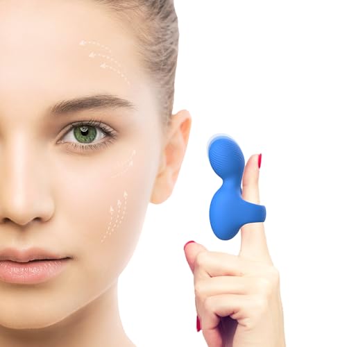 Fuigarry Mini-Ring Face & Eye Handheld Massager, Powerful Massage Tool, Multifunctional Waterproof Portable Eye, Jaw, Finger and Body Massager, Relieves Facial Muscle Fatigue and Pain - Blue