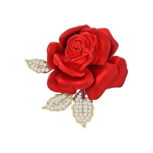 Image of Red Rose Flower Brooches and Pins for Women Costume Jewelry Brooch Pins Broches Jewelry for Women Elegant Lady Pin