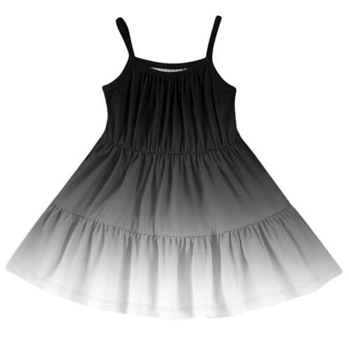 Girls Summer Casual Dress A-Line Tiered Sundress, Sleeveless Strap Boho Flowy Beach Dress Gradient Ruffle Dresses2