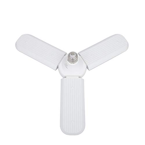 E27 Foldable Garage Light, 45W Three-Leaf Fan Blade LED Light Bulb, Super Bright