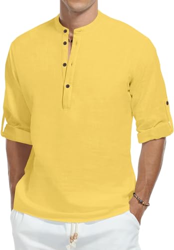 Image of Zombom Men's Kurta || Chinese Collar Long Sleeves || Straight Hip Length Kurtas || Short Kurta for Men || for Festival || Function || Occasion Wear Fancy Kurta for || Best Gifts for Men's